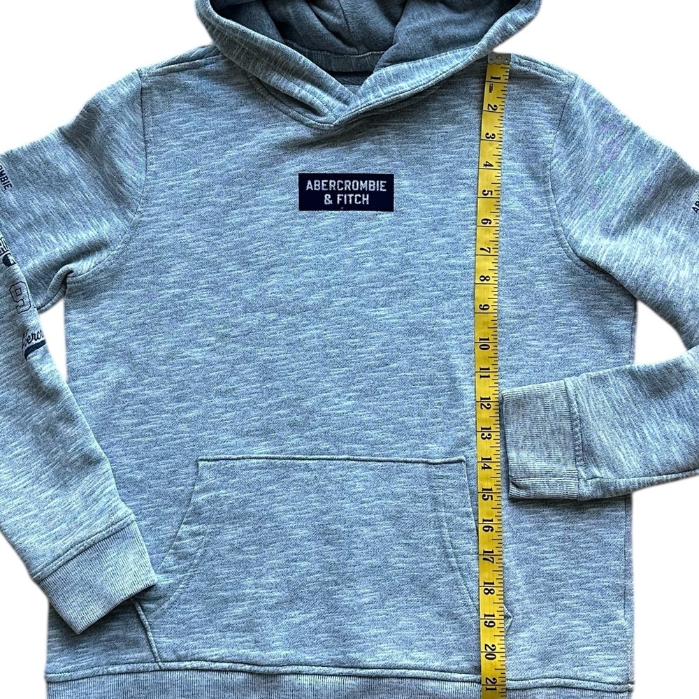 Abercrombie Heather Grey Graphic Logo Hoodie | Kids Size 15/16 (fits Adult XS) - Picture 6 of 7